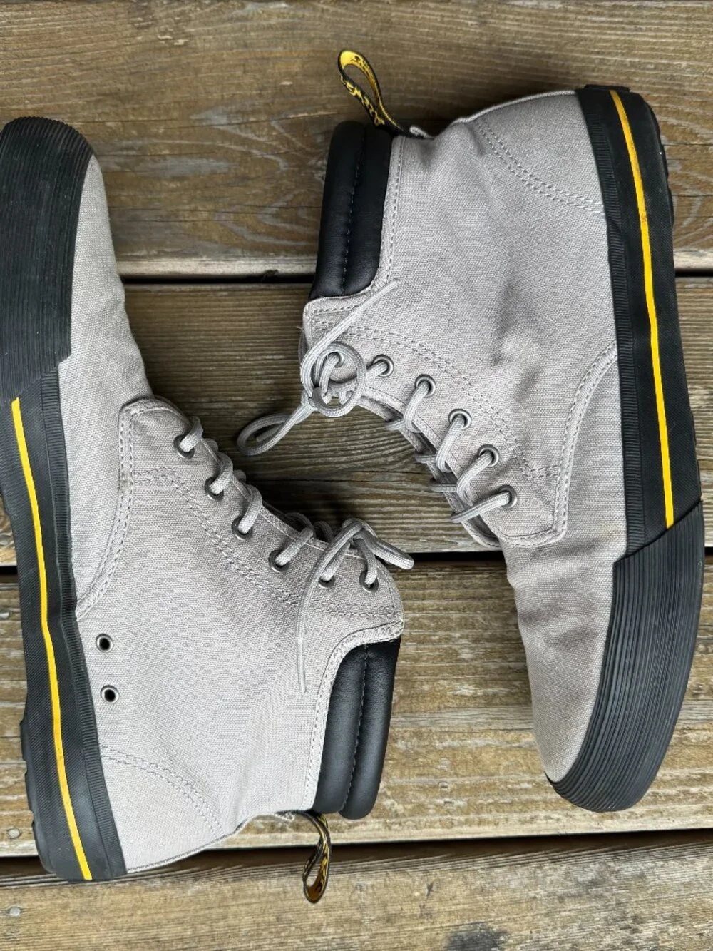 Doc Martens Gray Canvas Lace Up Eason Chukka Boot in Men's 12/EU 46
